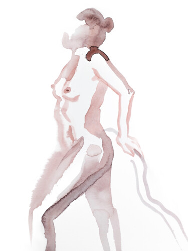 绘画 标题为“Gesture Study No. 6” 由Elizabeth Becker, 原创艺术品, 水彩
