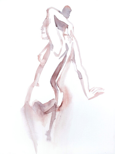 Gesture Study No. 7 绘画 标题为“Gesture Study No. 7” 由Elizabeth Becker, 原创艺术品, 水彩