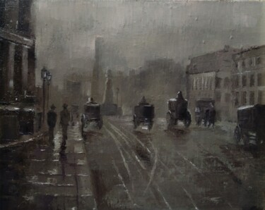 Old Paris (50x40cm, oil painting, impressionistic) Painting titled "Old Paris (50x40cm,…" by Kamsar Ohanyan, Original Artwork, Oil Mounted on Wood Stretcher frame