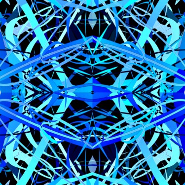 Digital Arts titled "Blue Structure #1720" by Jeb Gaither, Original Artwork, 2D Digital Work