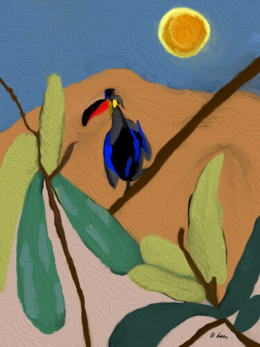 数字艺术 标题为“Bird in the moonlig…” 由Wannott Bakker, 原创艺术品, 数字油画