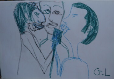 Pintura intitulada "dialogue" por Ludovic Grumel, Obras de arte originais, Pastel