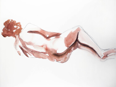 绘画 标题为“Gesture Study No. 9” 由Elizabeth Becker, 原创艺术品, 水彩