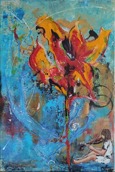 Peinture intitulée "Balade florale" par Bea Madelenat, Œuvre d'art originale, Acrylique Monté sur Châssis en bois