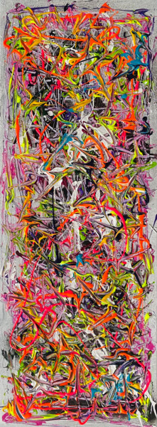 Schilderij getiteld "amperage" door Darya Nakvakina, Origineel Kunstwerk, Acryl Gemonteerd op Frame voor houten brancard