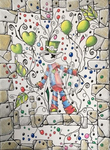 Dessin intitulée "©Kipoulou - 2023 - 3" par Pk29, Œuvre d'art originale, Crayon