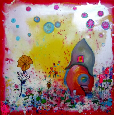 Peinture intitulée "LES ABEILLES" par Isabelle Brisset, Œuvre d'art originale, Huile Monté sur artwork_cat.