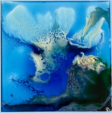 Inlassablement bleu Peinture intitulée "Inlassablement bleu" par Marie Claude Lambert, Œuvre d'art originale, Acrylique