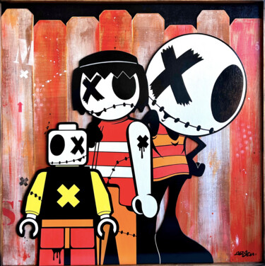 Peinture intitulée "Sacrée Triplette" par Arsen, Œuvre d'art originale, Acrylique Monté sur Châssis en bois
