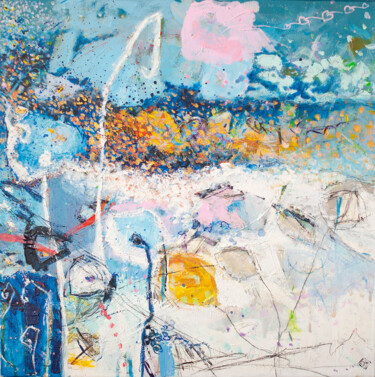 Fantaisie en jardin 13 , le printemps Peinture intitulée "Fantaisie en jardin…" par Élisabeth Augendre Moreau, Œuvre d'art originale, Acrylique Monté sur Châssis…