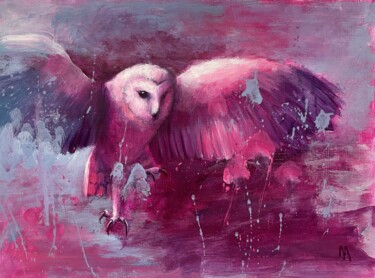绘画 标题为“Owl flight” 由Natalie Aleksejeva (NatalieVerve), 原创艺术品, 丙烯