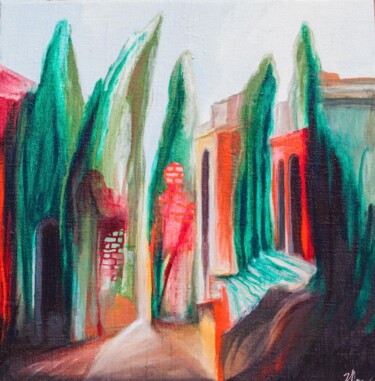 绘画 标题为“In the garden stand…” 由Sentio O.M.T., 原创艺术品, 油 安装在木板上