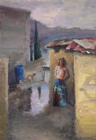Painting titled "Ailleurs 23" by Manuel Leonardi, Original Artwork, Oil