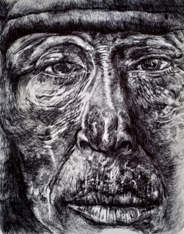Dessin intitulée "Indigène" par Vera Di Bianca, Œuvre d'art originale, Stylo gel