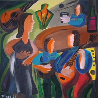 绘画 标题为“Fado em Campolide” 由Vitor Pisco, 原创艺术品, 丙烯
