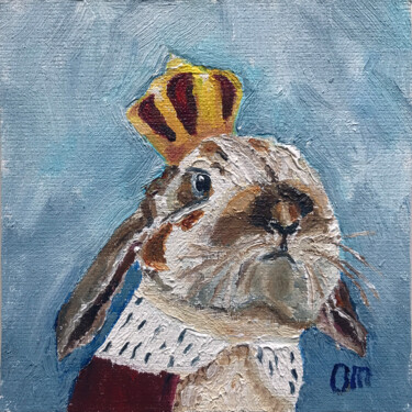 绘画 标题为“Small Bunny Paintin…” 由Olga Mart, 原创艺术品, 油 安装在木板上