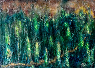Malerei mit dem Titel "Foret 1" von Claude De Jouvancourt, Original-Kunstwerk, Acryl