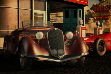 数字艺术 标题为“Alfa Romeo 6c, 2300…” 由Jan Keteleer, 原创艺术品, 2D数字工作
