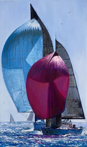 Schilderij getiteld "ВМЕСТЕ" door Darina Abramova, Origineel Kunstwerk, Olie