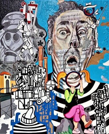 Painting titled "BESOIN D'AIR" by Hippo, Original Artwork, Acrylic