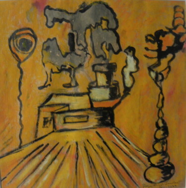 Drawing titled "Intérieur mou......…" by Roger Ernest Jankow, Original Artwork, Pastel