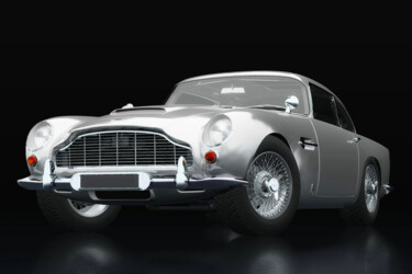 Aston Martin DB5 three-quarter view Arts numériques intitulée "Aston Martin DB5 th…" par Jan Keteleer, Œuvre d'art originale, Modélisation 3D