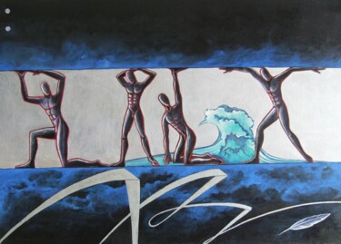 Pintura intitulada "TELAMONI (I SORRETT…" por Vincenzo Squillacioti, Obras de arte originais, Têmpera