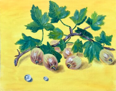 Ветка крыжовника Painting titled "Ветка крыжовника" by Tanya Dulac, Original Artwork, Oil