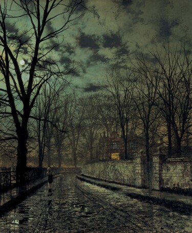 Peinture intitulée "Novembre" par John Atkinson Grimshaw, Œuvre d'art originale, Huile