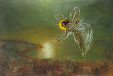 Painting titled "L'esprit de la nuit" by John Atkinson Grimshaw, Original Artwork, Oil