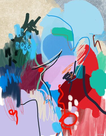 제목이 "Large Red Abstract…"인 디지털 아트 Sasha Robinson로, 원작, 2D 디지털 작업
