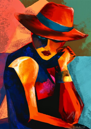 Digital Arts titled "The reflecting man" by Svein Ove Hareide, Original Artwork, Digital Painting