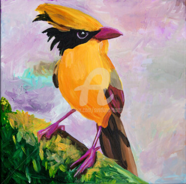 绘画 标题为“Yellow Bird” 由Svetlana Saratova, 原创艺术品, 丙烯