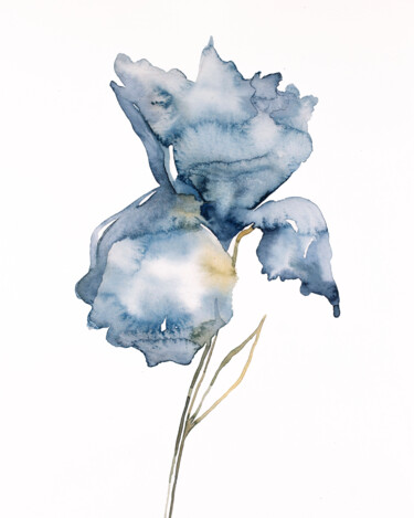 Iris No. 181 绘画 标题为“Iris No. 181” 由Elizabeth Becker, 原创艺术品, 水彩