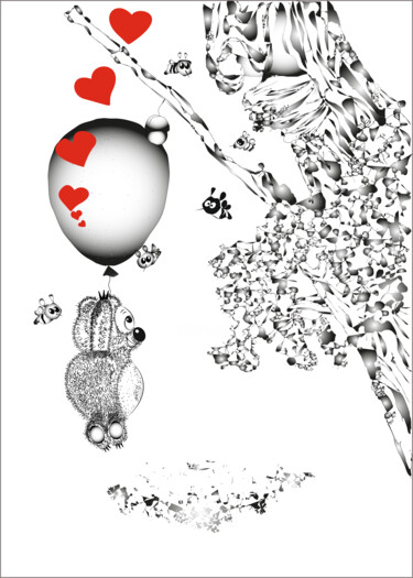 数字艺术 标题为“Winnie-the-Pooh and…” 由Ilona Matushkova, 原创艺术品, 数字油画