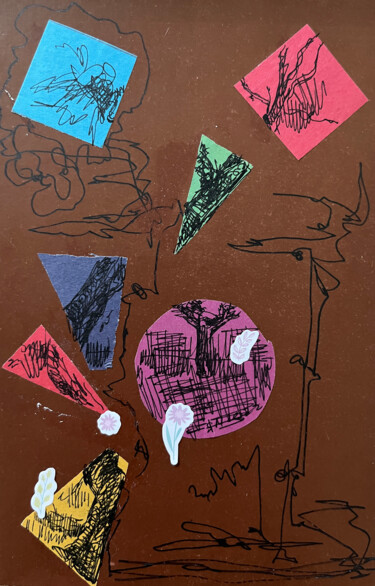 Collages intitulée "r542 / Chessboard -…" par Leni Smoragdova, Œuvre d'art originale, Collages