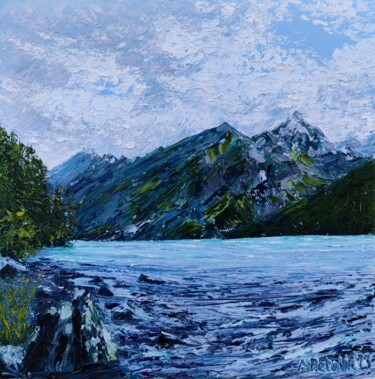 Картина под названием "Kucherlinskoe lake" - Aleksandr Petelin, Подлинное произведение искусства, Масло