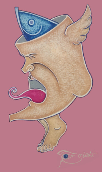 绘画 标题为“Screaming Bitch Bir…” 由Güçlü Kadir Yılmaz, 原创艺术品, 丙烯