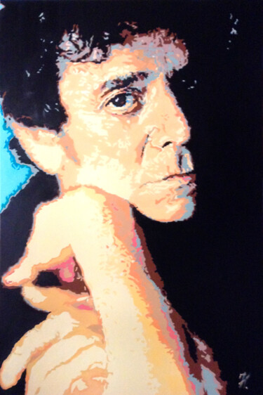 Lou Reed (Berlin) 绘画 标题为“Lou Reed (Berlin)” 由Hans Veltman, 原创艺术品, 油 安装在木质担架架上