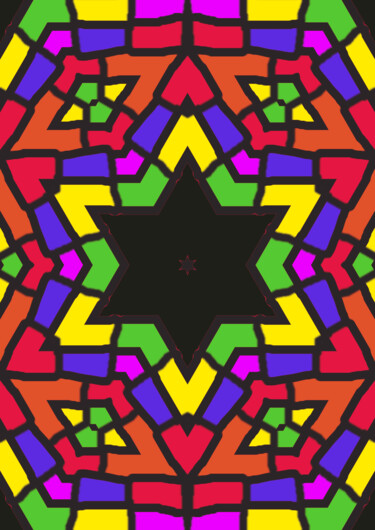 Arte digital titulada "Vidriera" por Ro Model, Obra de arte original, Pintura Digital