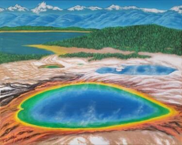 Painting titled "Grand Prismatic Spr…" by Yongqiang Xu, Original Artwork, Acrylic