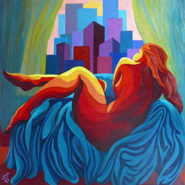Painting titled "RECLINING NUDE - SU…" by Stephen Conroy, Original Artwork, Acrylic