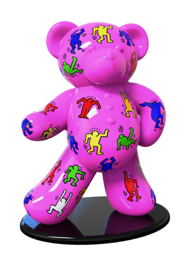 Sculpture titled "Ours  Pop Art Keith…" by Harouna Andre Guillabert Gacko, Original Artwork, Resin