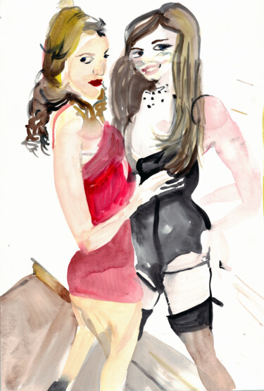 Tormiente de Jaeger Painting titled "Tormiente de Jaeger" by Tinge, Original Artwork, Watercolor