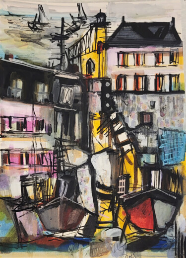 绘画 标题为“Couleurs à bâtir VI…” 由Muriel Cayet, 原创艺术品, 标记