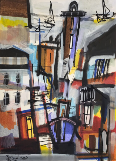 绘画 标题为“Couleurs à bâtir IX” 由Muriel Cayet, 原创艺术品, 标记