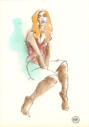 Dessin intitulée "A739 Josepha" par Etienne Bonnet, Œuvre d'art originale, Pastel