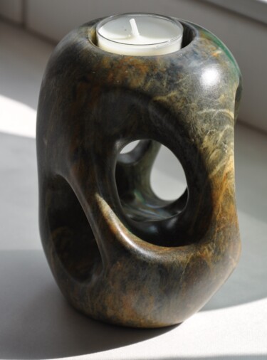 Sculpture titled "Teelichthalter VI -…" by Regina Hermann, Original Artwork, Stone