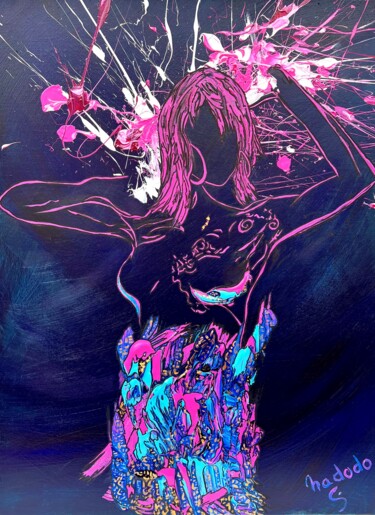 Peinture intitulée "363-La nymphe" par Nadodo, Œuvre d'art originale, Acrylique