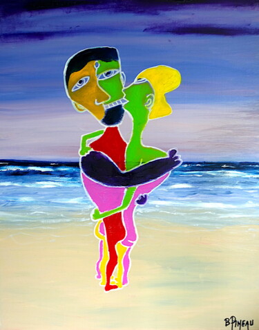 Painting titled "H019P20 Aurore d'Am…" by Bernard Pineau, Original Artwork, Oil